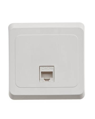 Этюд розетка RJ45, кат. 5Е, 1-местная, в сборе, скрытой установки, белый (KOMC-001B). Розетка компьютерная. Systeme Electric в Костроме