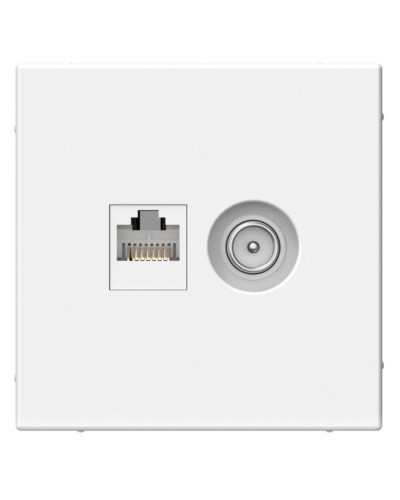 ArtGallery розетка двойная RJ45+TV, кат. 5Е, скрытой установки, механизм, белый (GAL000189). Розетка компьютерная + TV. Systeme Electric в Костроме