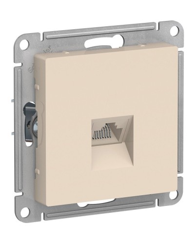 AtlasDesign розетка RJ45, кат. 5Е, 1-местная, скрытой установки, механизм, бежевый (ATN000283). Розетка компьютерная. Systeme Electric в Костроме