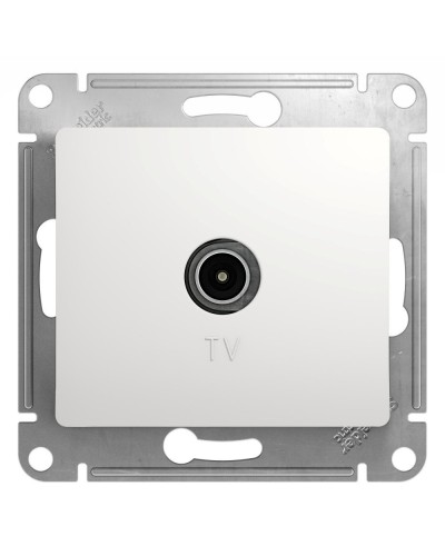 Glossa розетка TV антенна коннектор, 1-местная, скрытой установки, механизм, белый (GSL000193). Розетка TV антенна. Systeme Electric в Костроме
