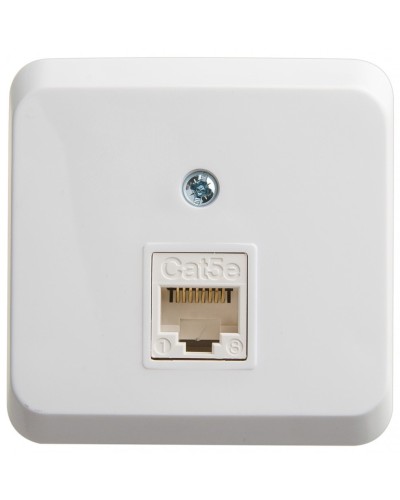Этюд розетка RJ45 1-местная, кат. 5Е, открытой установки, белый (KOMA-001B). Розетка компьютерная. Systeme Electric в Костроме