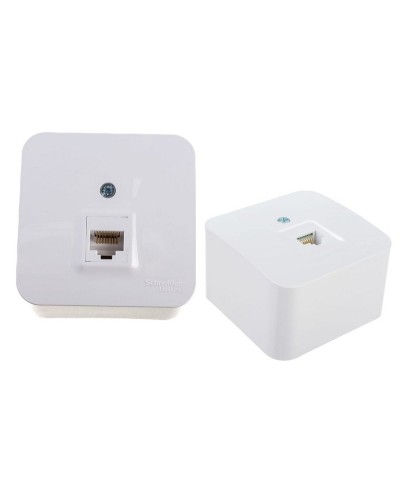 BLANCA розетка RJ45 1-местная, кат. 5Е, открытой установки, белый (BLNIA045001). Розетка компьютерная с изолированной пластиной. Systeme Electric в Костроме