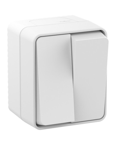 AtlasDesign PROFI54 выключатель 2-клавишный, открытой установки, белый (ATN540151). Выключатель. Systeme Electric в Костроме