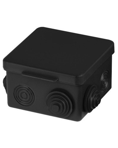 Распаячная коробка ОП 80х80х50мм, крышка, IP54, 7вх., черная TDM (SQ1401-0912). Распаячная коробка ОП. TDM ЕLECTRIC в Костроме