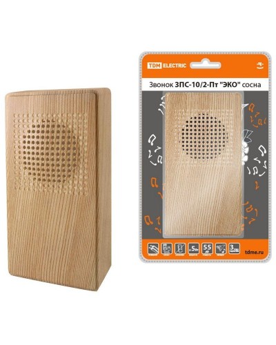 ЗПС-10/2-Пт ЭКО сосна, птичка, без кнопки, AC 230V (SQ1901-0026). Звонок проводной. TDM ЕLECTRIC в Костроме
