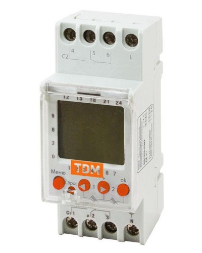 ТЭ822-2кан-1мин/7дн-44on/off-2х16А-DIN TDM (SQ1503-0003). Таймер электронный. TDM ЕLECTRIC в Костроме
