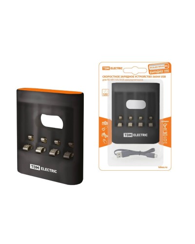 Зарядное устройство 36044 (3600mA 4слота АА/ААА 4 кан.USB) (SQ1702-0100). Зарядное устройство. TDM ЕLECTRIC в Костроме