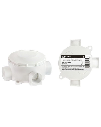 Распаячная коробка ОП D80х35мм, IP42, 3-х рожковая, белая TDM (SQ1401-4014). Распаячная коробка ОП. TDM ЕLECTRIC в Костроме