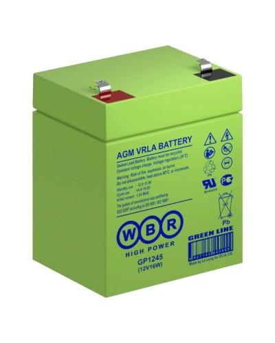 WBR GP1245 (12V16W). Аккумулятор герметичный свинцово-кислотный. WBR в Костроме