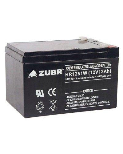 ZUBR HR 1251W (12V, 12Ah). Аккумулятор герметичный свинцово-кислотный. ZUBR в Костроме