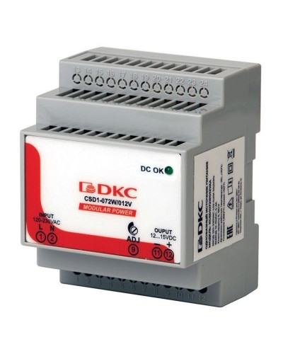 Источник питания однофазный 72Вт, 5А, 12В (XCSD1072W012VAA). Источник питания  MODULAR POWER однофазный. ДКС в Костроме