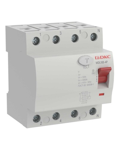 YON MAX MDL100 ВДТ, 4P, 30mA, 40A, АС (MDL100-4P2-40-AC). Автоматический выключатель дифференциальный (УЗО). ДКС в Костроме