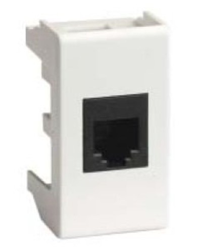 Розетка RJ-45 Viva 1 модуль белая (45048): Розетка компьютерная экранированная с одним разъёмом в Костроме
