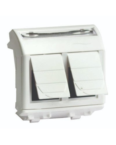 Розетка RJ-45 Brava 2 модуля слоновая кость (75459S): Розетка компьютерная с двумя разъёмами в Костроме