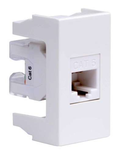 Розетка RJ-45 Viva 1 модуль кат.6A белая (45058). Розетка компьютерная экранированная с одним разъёмом. ДКС в Костроме
