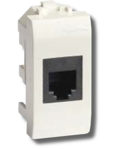 Розетка RJ-45 Brava 1 модуль белая (76654B): Розетка компьютерная с одним разъёмом в Костроме