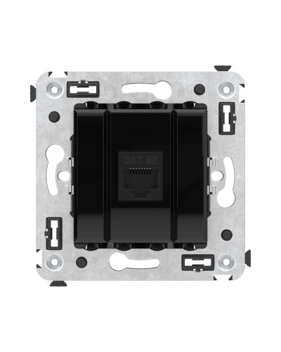 Розетка RJ-45 в стену, кат.5E, Avanti, одинарная, черный квадрат (4402663). Розетка компьютерная. ДКС в Костроме