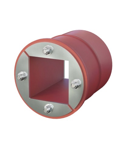 Проходка круглая, нержавеющая, D125х70 мм с проемом 80х80 мм (DXF3124): Проходка круглая, нержавеющая, с проёмом в Костроме