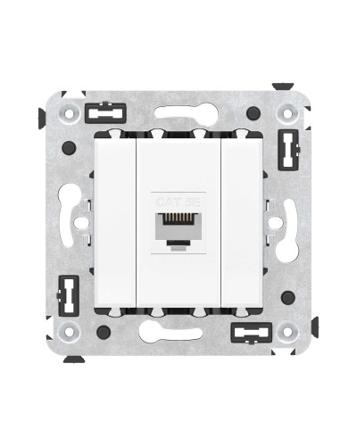 Розетка RJ-45 в стену, кат.5E, Avanti, одинарная, белое облако (4400663). Розетка компьютерная. ДКС в Костроме
