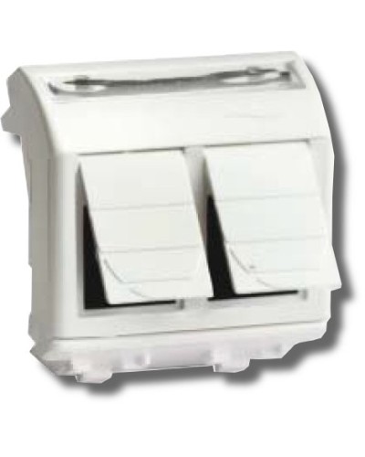 Розетка RJ-45 Brava 2 модуля белая (76459B): Розетка компьютерная с двумя разъёмами в Костроме