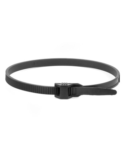 Хомут 9х300 P6.6 черный (100шт) (26502SR). Хомут с плоским замком. ДКС в Костроме