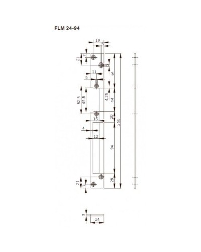 FLH24-94. Запорная планка длинная. dormakaba в Костроме