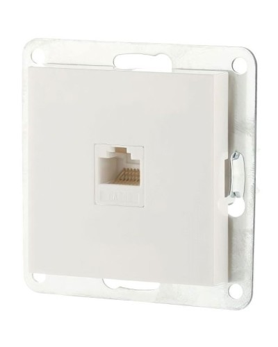 Розетка RJ-45 кат.5е с накладкой, белый LK80 (846104-1). Розетка компьютерная. Экопласт в Костроме