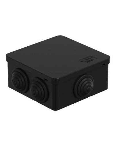 Коробка JBS101 100х100х55, 6 вых., IP55, черная (44037BL-1). Коробка монтажная. Экопласт в Костроме