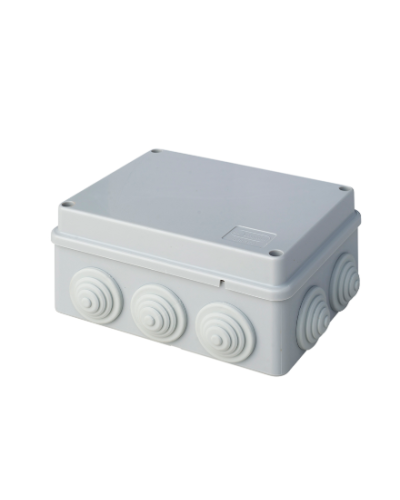 Коробка JBS150 150х110х70, 10 вых., 8P (0,15...2,5мм²) серая (43019HF-GR). Коробка монтажная, огнестойкая, без галогена. Экопласт в Костроме