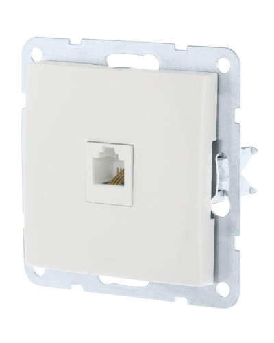 Розетка RJ-45 кат. 5е с накладкой, белый LK60 (866104-1). Розетка компьютерная. Экопласт в Костроме