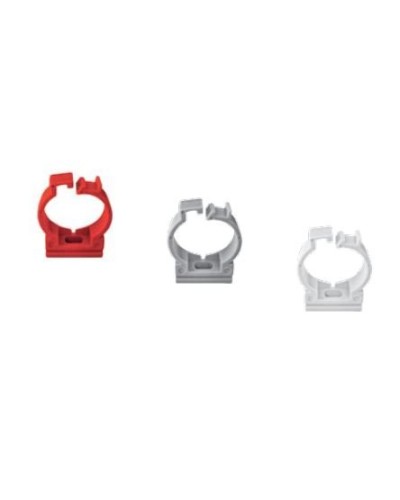 Ecoplast держатель с защелкой для труб D25, АБС, красный (50 шт) (49625-50). Держатель с защелкой для аспирационной системы. Экопласт в Костроме