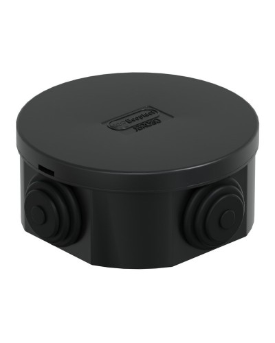 Коробка JBR080 D=80х40, 4 вых., IP44, черная (44005BL-1). Коробка монтажная. Экопласт в Костроме