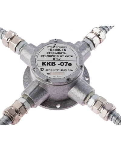 ККВ-07е-Ех-А-Р1-К-БК1, ШТ1/2+ШТ1/2+ШТ1/2+ШТ1/2. Коробка коммутационная взрывозащищенная крестообразная. Эридан в Костроме