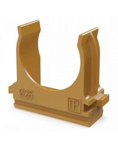 Крепёж-клипса для труб АБС-пластик бук D25 (100 шт) (PR13.0047). Крепление для труб ПВХ. Промрукав в Костроме