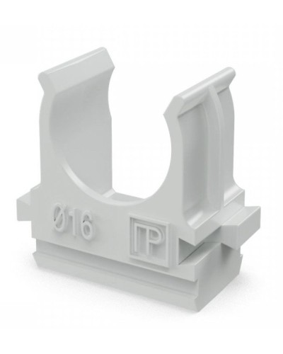 Крепеж-клипса для труб АБС-пластик в п/э D16 (100 шт) (PR.02616). Крепление для труб ПВХ. Промрукав в Костроме