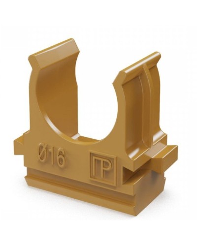 Крепёж-клипса для труб АБС-пластик бук D16 (100 шт) (PR13.0045). Крепление для труб ПВХ. Промрукав в Костроме