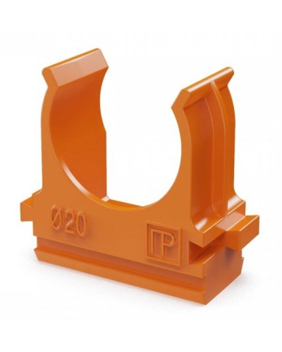 Крепёж-клипса для труб АБС-пластик оранжевая D20 (100 шт) (PR13.0064). Крепление для труб ПВХ. Промрукав в Костроме