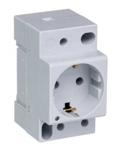 Розетка модульная РМ-102 2P+PEN 16A 220В (18012DEK). Розетка модульная на DIN-рейку. DEKraft в Костроме