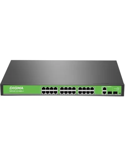 DSP224F-2C-R400 DSP224F-2C-R400 V1 (L2) 24х100Мбит/с 2хКомбо(1000BASE-T/SFP) 24PoE 24PoE+ 400W. Коммутатор с питанием по PoE. Digma в Костроме