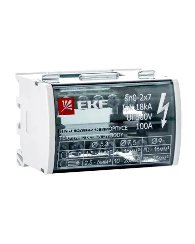 Шина нулевая в корпусе 2х7 (sn0-2х7). Шина нулевая в корпусе. EKF в Костроме