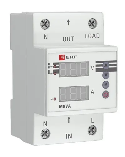MRVA 63A PROxima (MRVA-63A). Реле напряжения и тока с дисплеем. EKF в Костроме