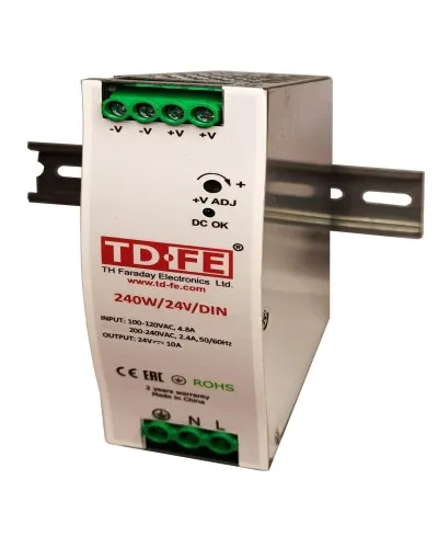 240W/24V/DIN. Источник вторичного электропитания резервированный. FARADAY в Костроме