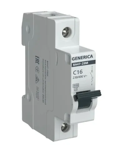 GENERICA ВА47-29М 1P C 16А 4,5кА (MVA21-1-016-C-G). Автоматический выключатель. IEK в Костроме
