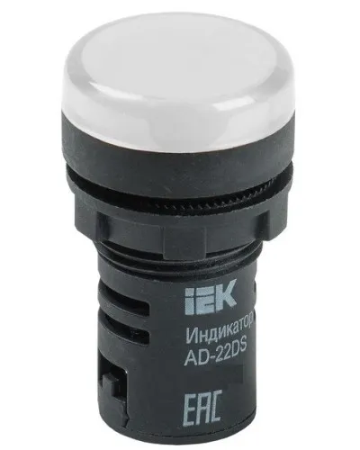 Лампа AD22DS (LED) матрица D22 мм 24В AC/DC белый (BLS10-ADDS-024-K01). Светосигнальный индикатор. IEK в Костроме