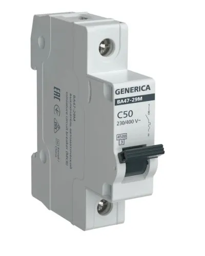GENERICA ВА47-29М 1P C 50А 4,5кА (MVA21-1-050-C-G). Автоматический выключатель. IEK в Костроме