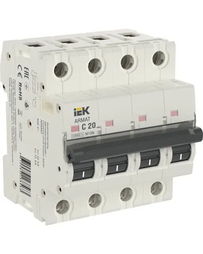 M10N 4P C 20А 10кА ARMAT (AR-M10N-4-C020). Автоматический выключатель. IEK в Костроме