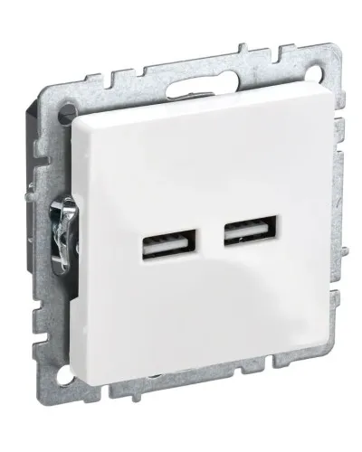Розетка USB A+A 3,1А РЮ10-1-БрБ белый BRITE (BR-U21-D31-K01). Розетка USB. IEK в Костроме