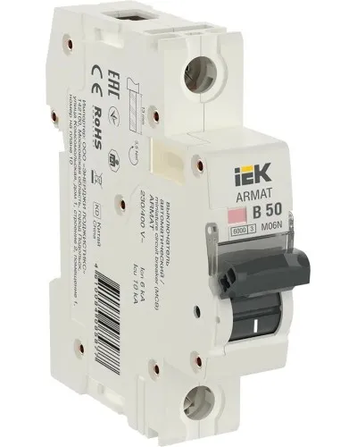 M06N 1P B 50А 6кА ARMAT (AR-M06N-1-B050). Автоматический выключатель. IEK в Костроме