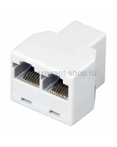 Двойник компьютерный UTP RJ-45(8P8C) (гнездо - 2 гнезда) REXANT (03-0103): Кабельный соединитель в Костроме