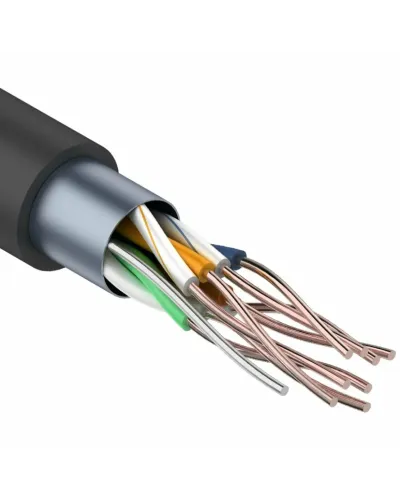 F/UTP, CAT 5e, PE, 4PR, 24AWG, OUTDOOR, SOLID, черный, 305м REXANT (01-0146-1). Кабель «витая пара» (LAN) для структурированных систем связи. Rexant в Костроме